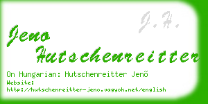 jeno hutschenreitter business card