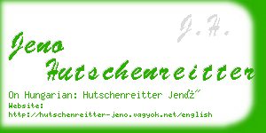 jeno hutschenreitter business card